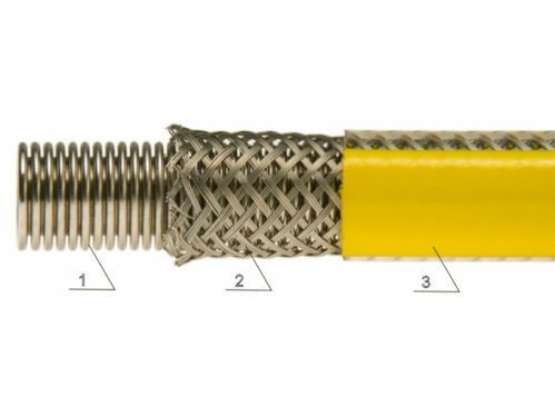 Mora PVC-punottu kaasuletku F1/2-F1/2 L-1500 kahdella kääntyvällä suojuksella varustettuna