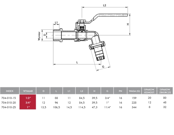 KFA 1&quot  palloventtiili 704-010-25