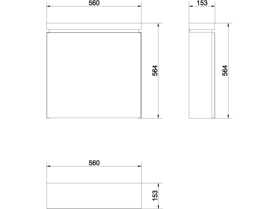 Cersanit Topskab med spejl Olivia 56cm hvid højglans (S543-011)