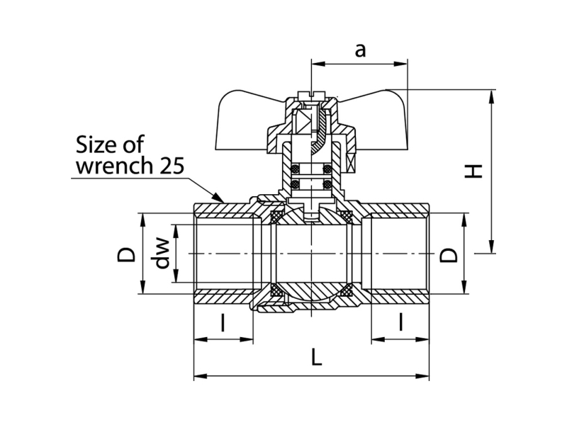 Valvex 1 kaasun palloventtiili, 1 kaasu 3414070