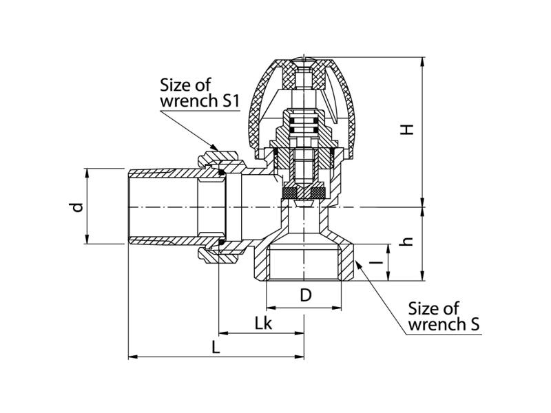 Valvex Vinkelradiatorventil Ks 1/2"4582050
