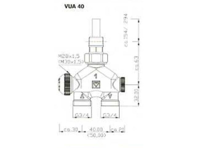 Rankšluosčių džiovintuvo pajungimo mazgas HERZ VUA-40, Apatinis kampinis pajungimas, be apvado