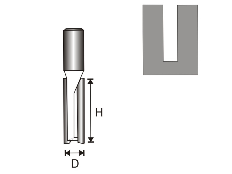 Dedra Double-Flute Long Grooving Cutter 8Mm (07F031b)