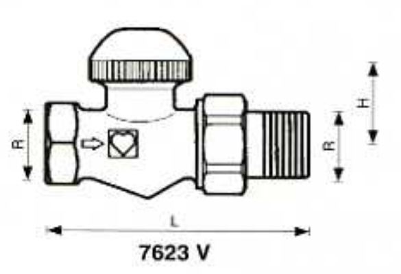 Herz Termostatisk Lige Ventil Ts-98-V 1/2" - 1762367