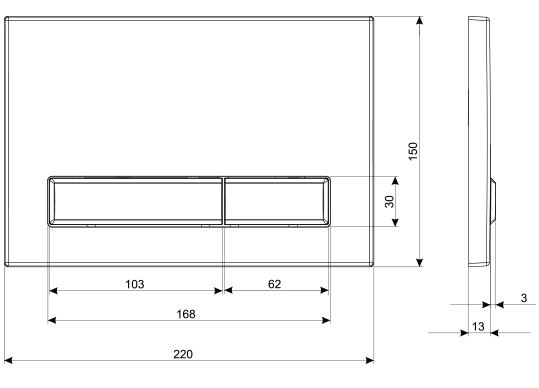 KK-Pol M08 skylleknap til WC, krom højglans (SPP/381/0/K)