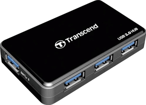 Transcend Hub3, Usb 3.2 Gen 1 (3.1 Gen 1) Type-A, Sort, Ce/Fcc/Bsmi/Kc/Rcm/Eac, 5 - 12 V, Windows 10, Windows 7, Windows 8, Mac Os X 10.2 Jaguar
