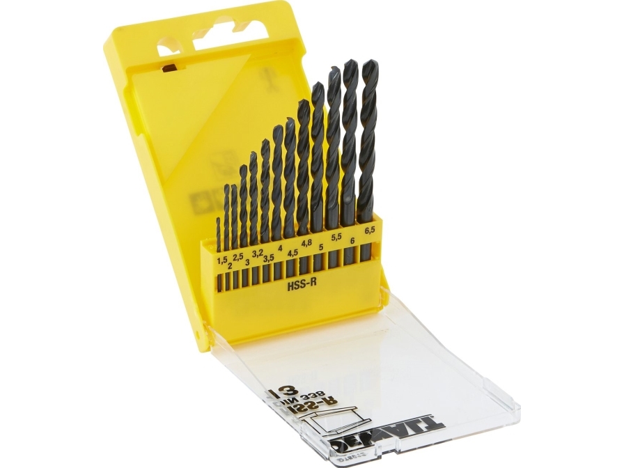 Dewalt Dt5912-Qz, Boremaskine, Boresæt, Højre Rotation, Legeret Stål, Metal, Ikke-Legeret Stål, Stål, Valset High-Speed Stål (Hss-R), 1.5 – 6.5 Mm