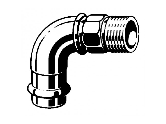 Viega Adapter bend 90 ° 15mm x external thread 1/2 2614 - 345747