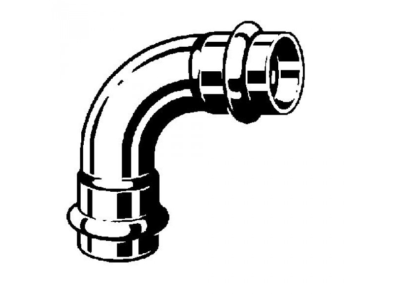 Alternativ bild 0 för Viega Sanpress Inox böj 90° 22 Rostfritt stål/blank, 435653