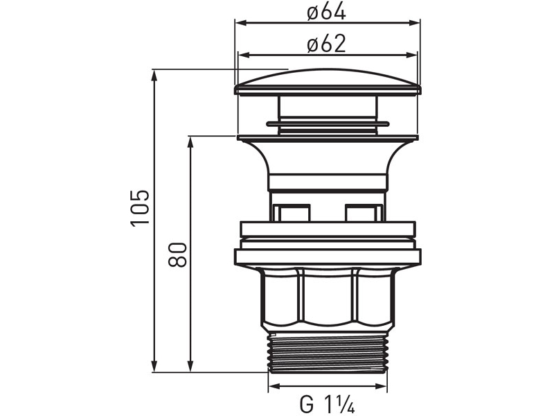 Ferro Automatisk klickplugg 5/4 stor krom (S287PP-B) | VVS Artiklar - Badrum - Tillbehör för tvättställ | GameStuff
