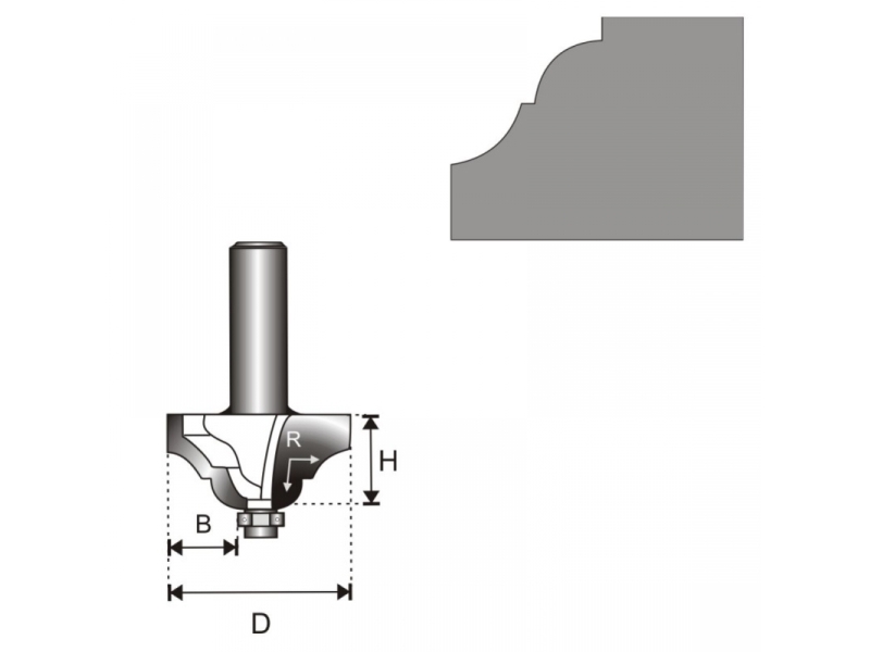 Dedra Træfræser Dobbelt Sigmoid Fræsebit Med Leje 28,6X11,7X4,1Mm - 07F171a