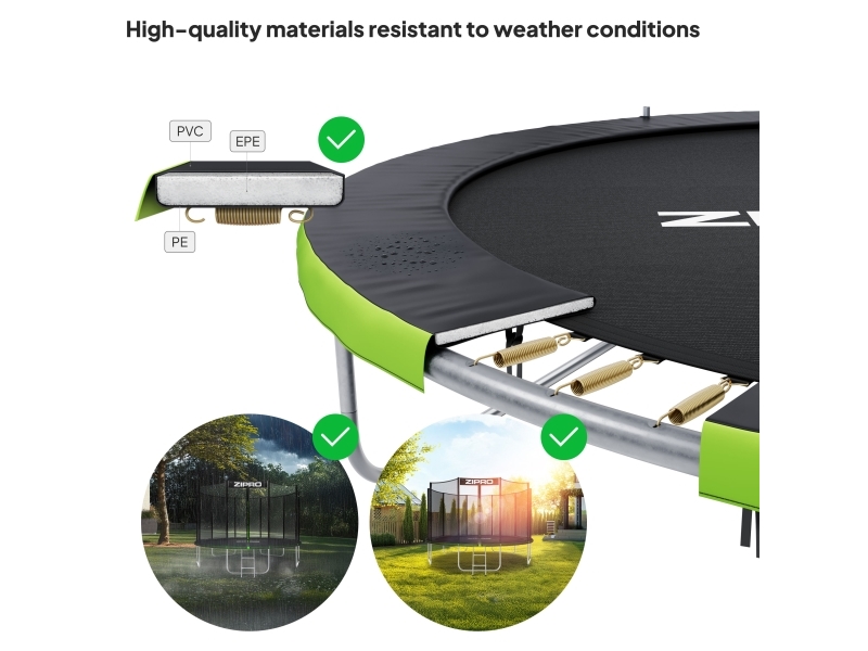 Zipro garden Jump Pro trampolin med 12FT 374cm utomhusnät | Utomhusleksaker - Studsmattor & Hoppborg - Studsmattor | GameStuff