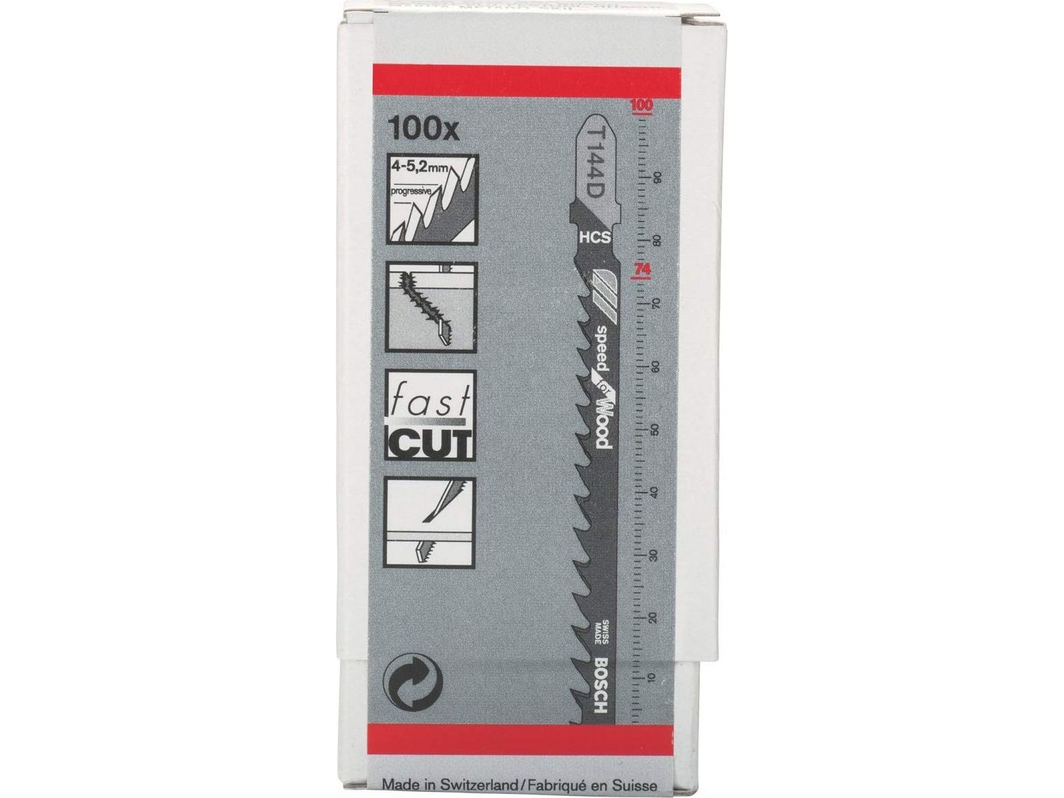 Stiksavsklinge Bosch HCS T144D - træ, 100 stk.