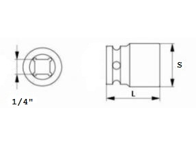 Js.Socket Socket 1/4" Short 8Mm