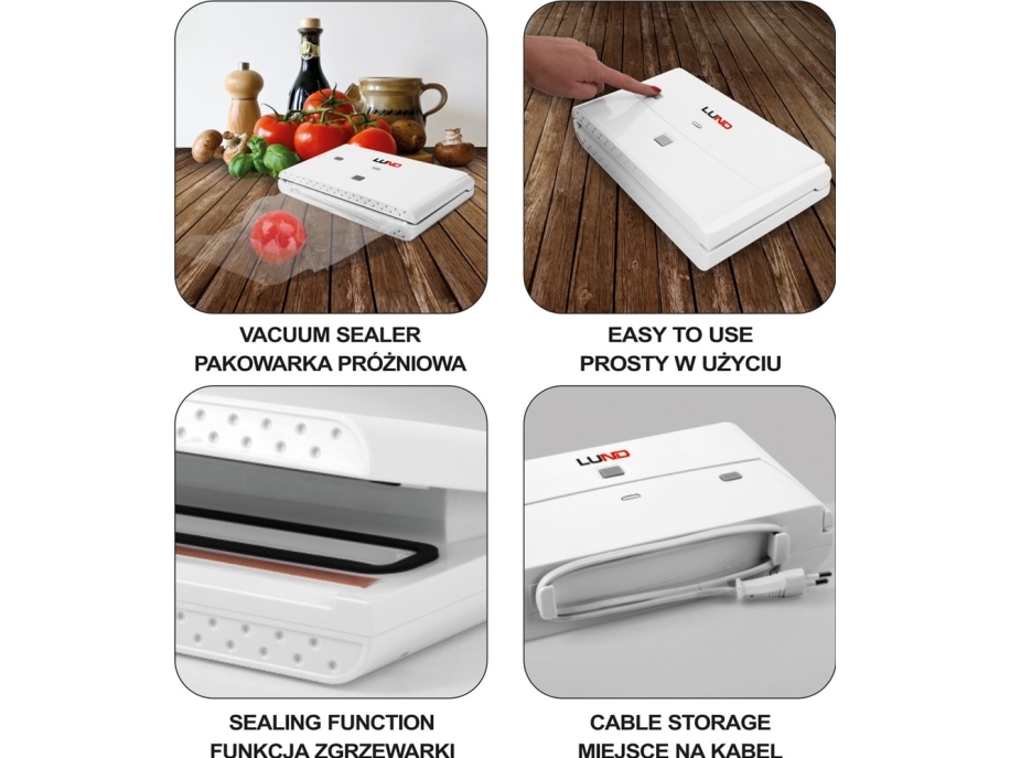 Lund vakuumförseglare 140W (67880) | Köksapparater - Köksmaskiner - Vakuumförpackningsmaskiner | GameStuff