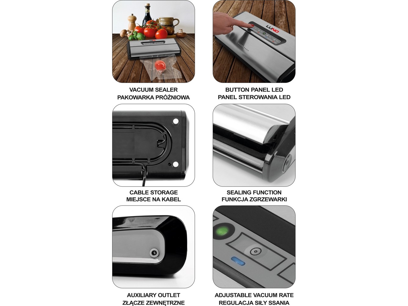 LUND VAKUUMFÖRPACKNINGSMASKIN 175W 67882 | Köksapparater - Köksmaskiner - Vakuumförpackningsmaskiner | GameStuff