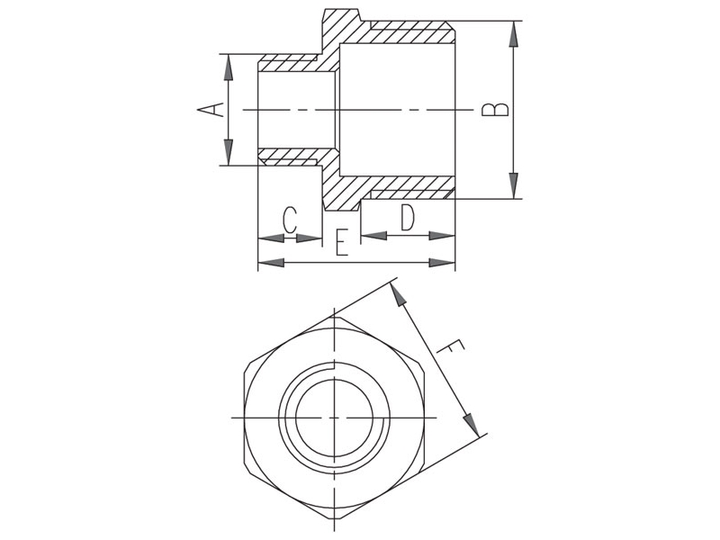Ferro messinkinen supistusnippa 2 x 5/4 keltainen (N19Z)