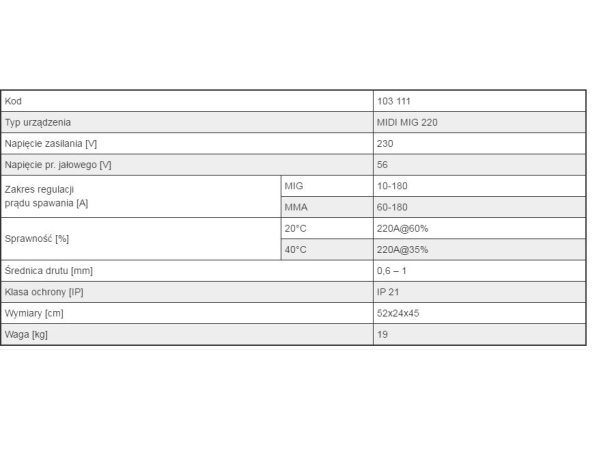Weldman inverterinis pusiau automatinis suvirinimo aparatas MIDI MIG 220A 230V