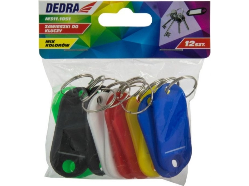 Dedra nøglebrikker i glas 12 stk. blandede farver (M311.1051)