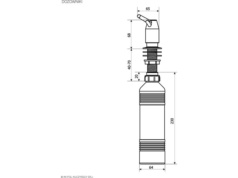 Kk-Pol Dispenser For Liquids Chrome 0.5L (Dp/601)