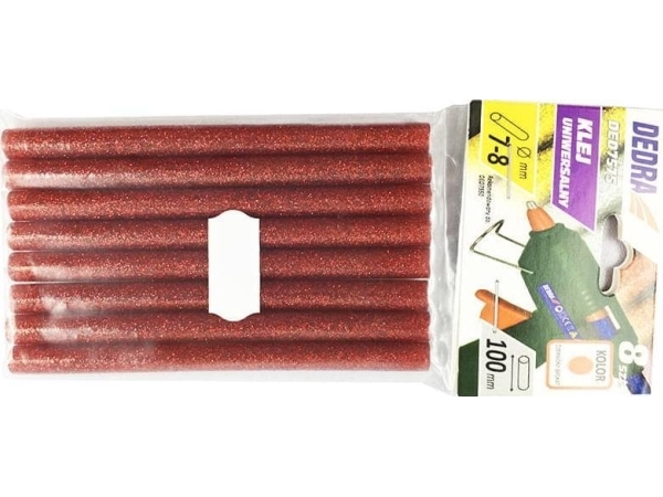 Dedra Universal glue Glitter 8 x 100mm red 8 pcs. (DED7575) | Kontorsmaterial - Lim - Limstift | GameStuff