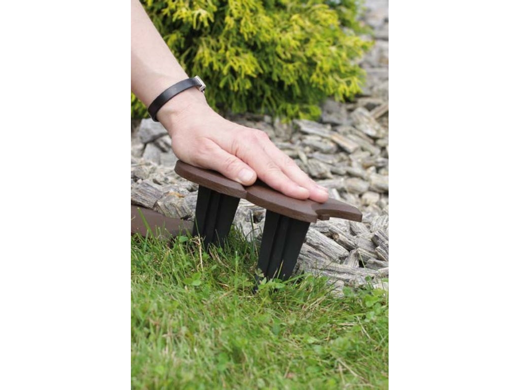 Prosperplast puutarha palisade tasainen kivi ruskea 12cm x 3.8m (IPAK2-R222)