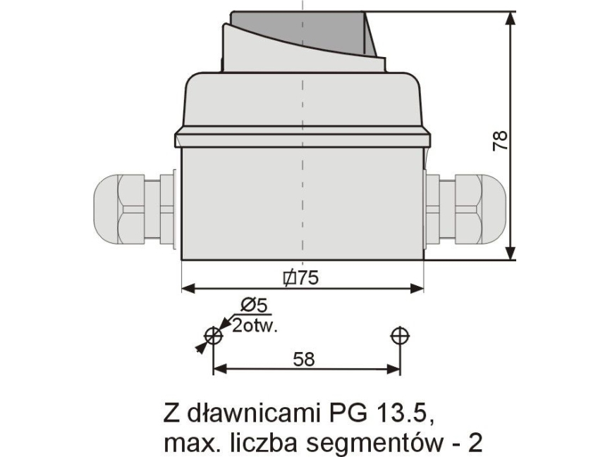 Elektromet drejekontakt 0-1 3P 12A IP65 kapsling E12-13 (921213)