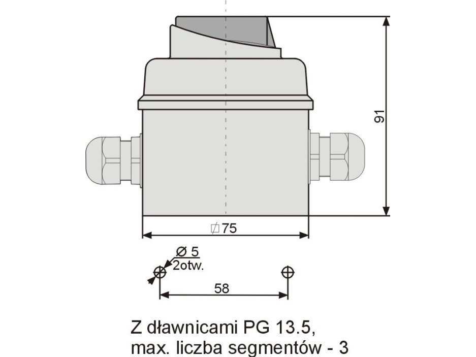 Elektromet vippekontakt L-0-P 3P 12A IP65 m. E12-43 i kapsling (921243)