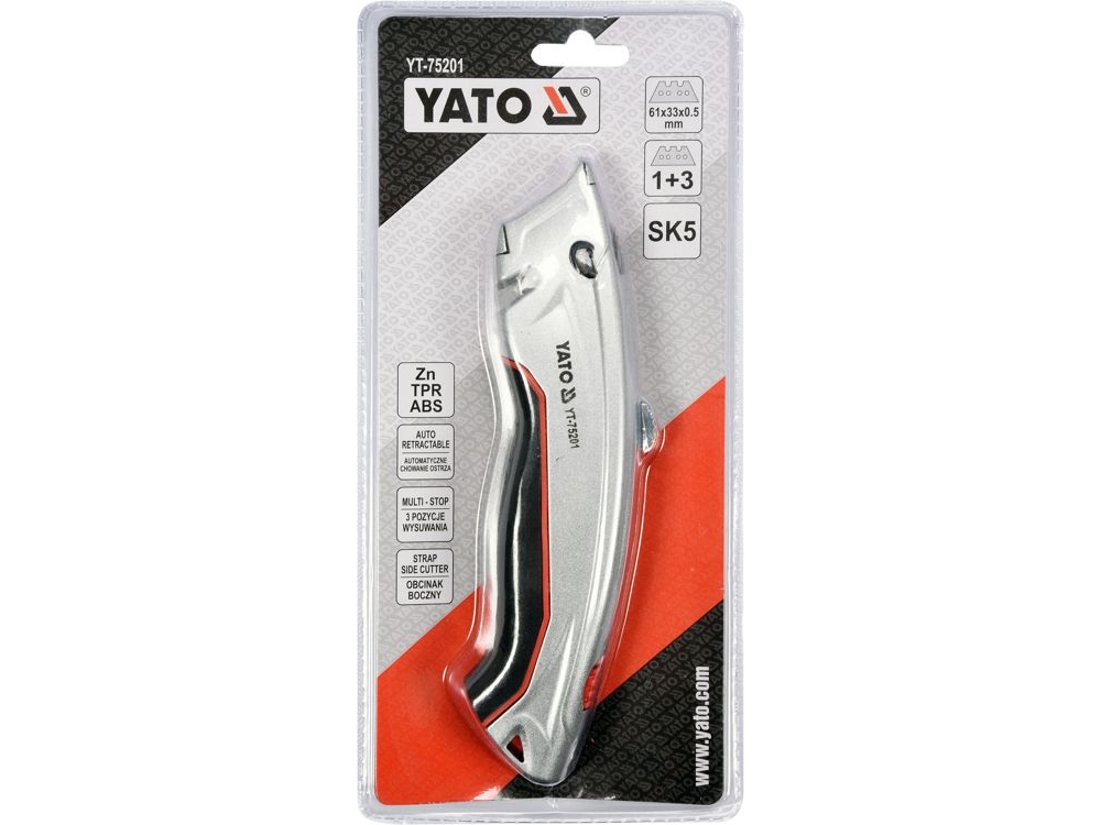 Yato kniv med trapezblad 1 + 3 blade 61 x 33 mm (YT-75201)