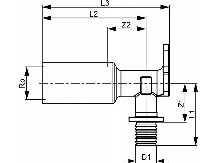 Tece Teceflex - Push-On Albue Lang 16X1/2" Gw [10/20] - 768502