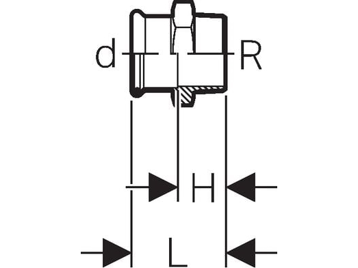Geberit 61704, Slangestik, Kobber
