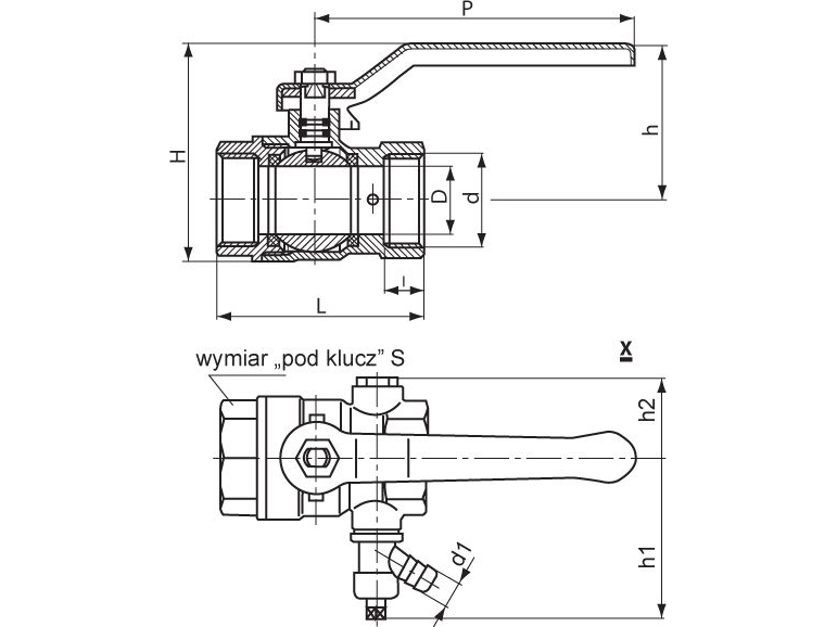 Perfexim 3/4 kugleventil med aftapningsventil (01-303-0200-000)
