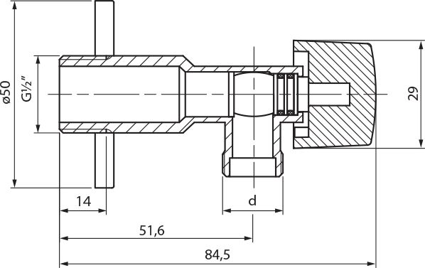 Perfexim 1/2x3/8 anti-kalk kedelventil (02-055-1510-000)