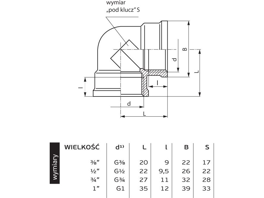 Perfexim vinkelfitting GW 1 (07-213-0250-000)