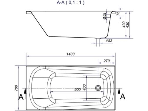 Wanna Cersanit Nao prostokątna 140 x 70cm (S301-247) | Diverse VVS-arbeten | GameStuff