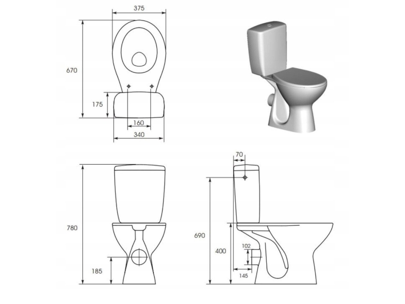 Cersanit Kompakt Wc K100-394