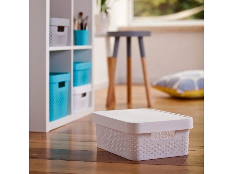 Curver INFINITY 11L hvid gennembrudt beholder med låg