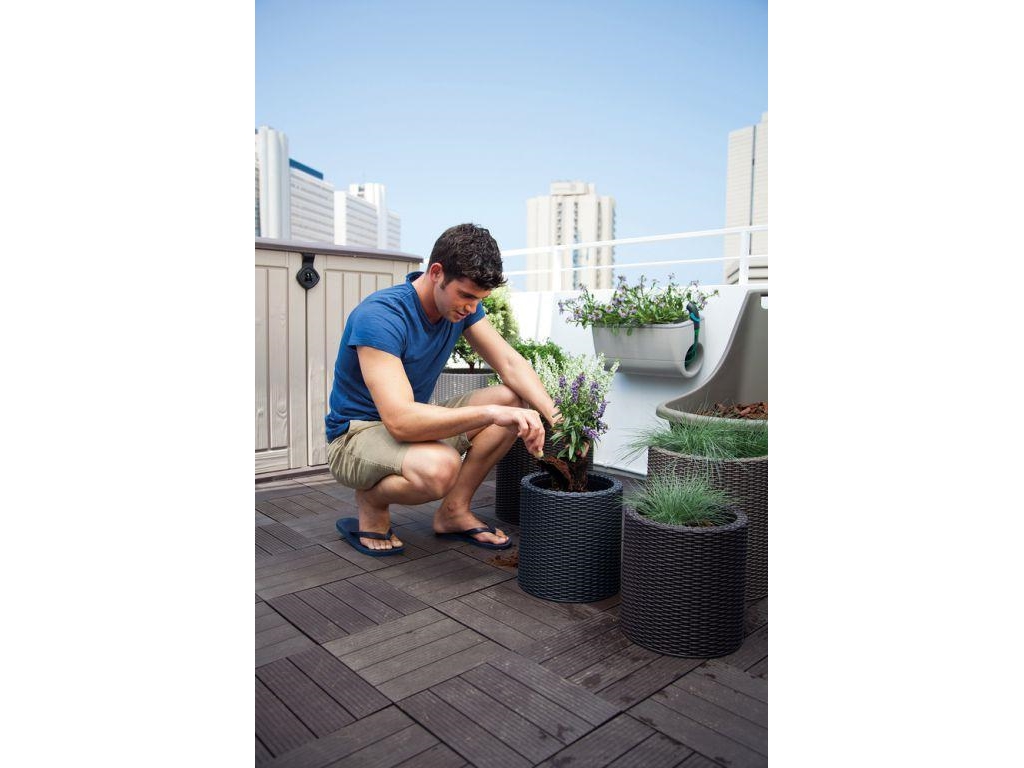 Keter Curver cylinderkrukker i sæt S+M+L, brun