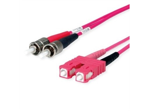 TELEGRTNER FO duplex-adapterkabel, 2x ST, SC Duplex G50/125 OM4, lilla, 1 m