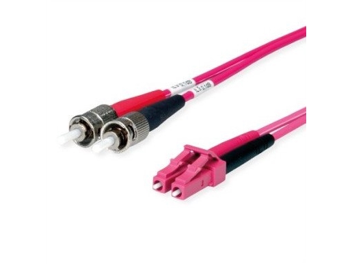 Telegrtner Fo Duplex-Adapterkabel: 1X Lc Duplex, 2X St G50/125 Om4 Lila 10 M