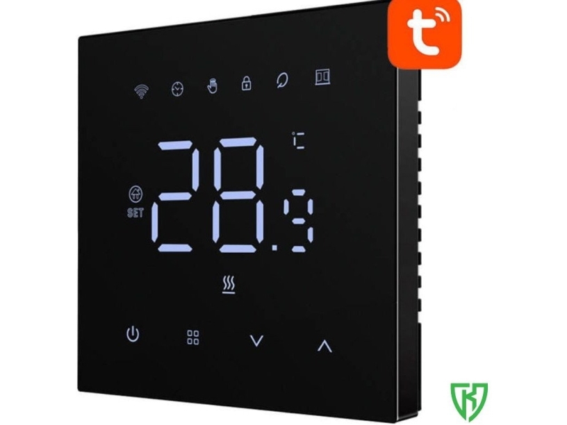 Vieds thermostats udens apkures gridas varstu kontrolei 3A Wi-Fi melns TUYA / Smart Life