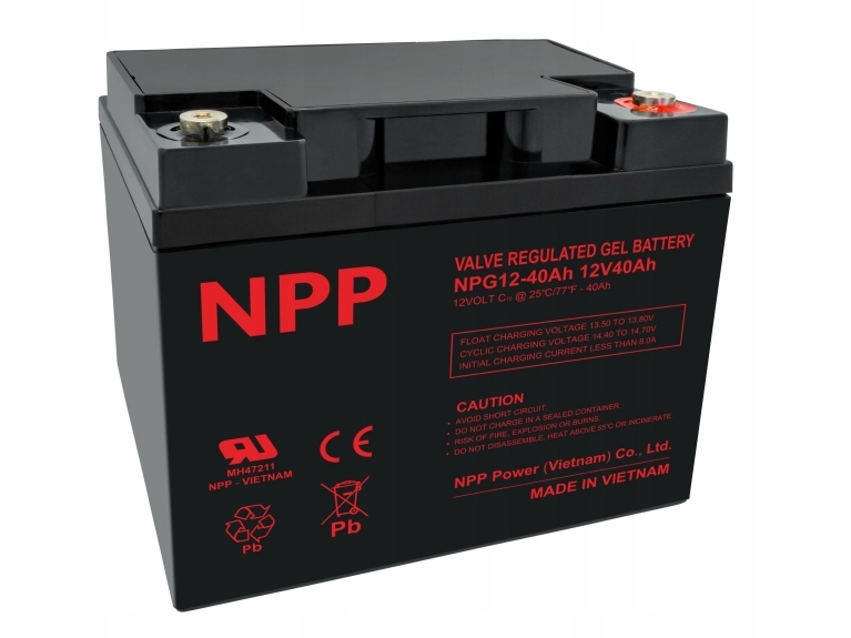 Batteries 12V 40Ah Pb Gel (Gela) T14(M6) Npp