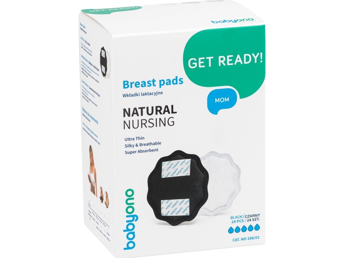BabyOno 298/02 ammeindlæg natur 24 stk. sort