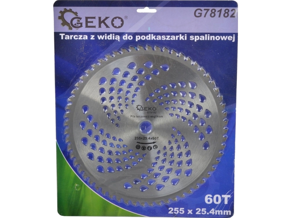 Geko widia-trisser til benzin plæneklipper 255x25,4 mm x 60T (50)