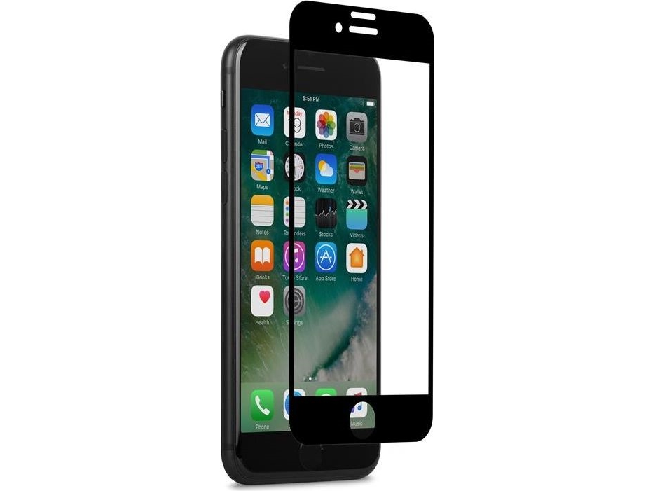 Moshi Ionglass, Apple, Iphone 7, Ridseresistent, Sort, Transparent, 1 Stk