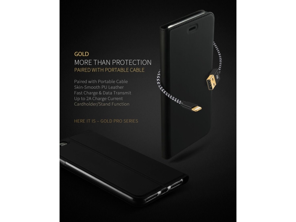 Dux Ducis Etui Dux Ducis Gold Pro Iphone 7 Book Case With Cable Czarny