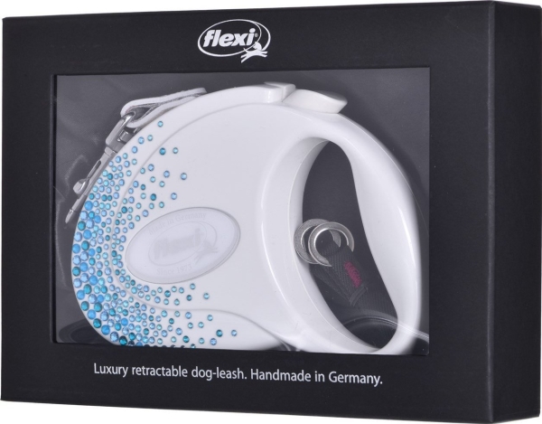 Flexi-Automatik-Leine Glam Splash Ocean M 5M, Weiß