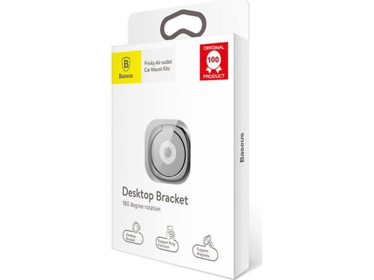 Baseus Privity - Fingergrepp/vikbart ställ för mobiltelefon - silver | Tele & GPS - Mobil tillbehör - Bilhållare | GameStuff