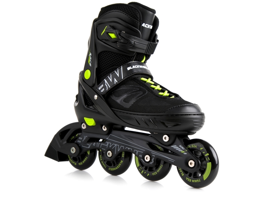 Blackwheels Sonic Green-Black Adjustable Skates size 33-36