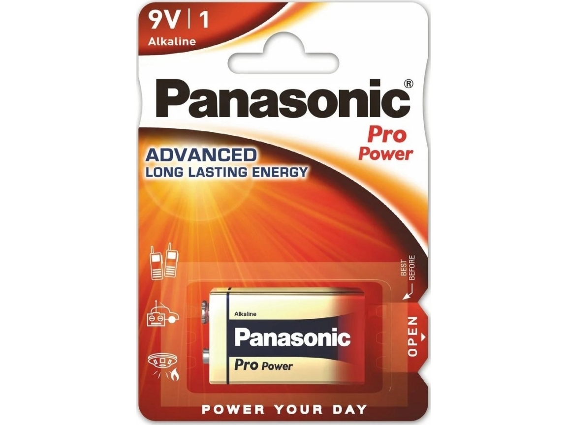 Panasonic alkaliske batterier 6LF22/EPS 9V 1 stk. EVERYDAY